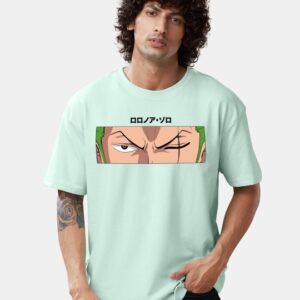 Unisex Zoro Anime Printed Cotton Oversized T-shirt