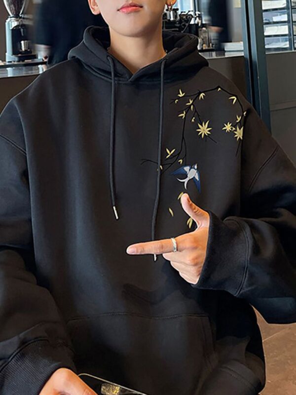 Men Printed Hooded Oversized Sweatshirt - Image 4