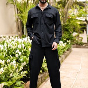 Self Design Shirt With Cargo Trousers