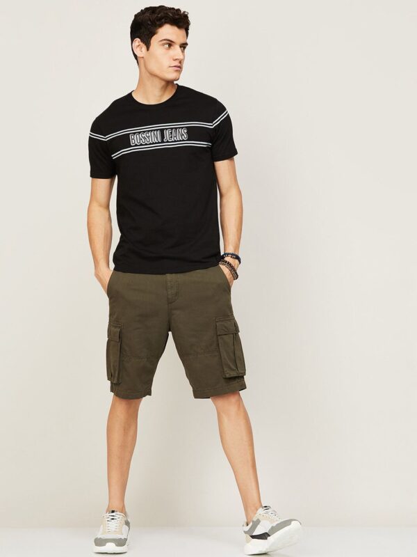 Men Olive Green Cargo Shorts - Image 5